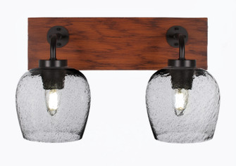 Oxbridge Two Light Bath Bar in Matte Black & Painted Wood-look Metal (200|1772-MBWG-4812)