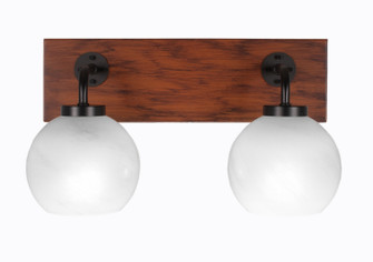 Oxbridge Two Light Bath Bar in Matte Black & Painted Wood-look Metal (200|1772-MBWG-4101)