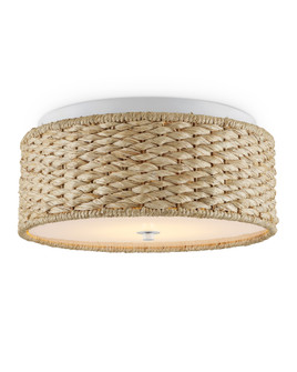Colchester Raffia Flush Mount LED Flush Mount in Natural/White (142|9999-0056)