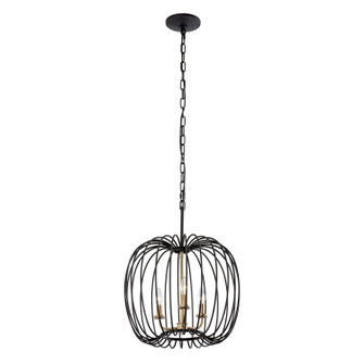 Nico Three Light Pendant in Carbon/Havana Gold (137|375P03CBHG)