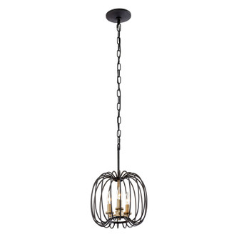 Nico Three Light Pendant in Carbon/Havana Gold (137|375M03CBHG)