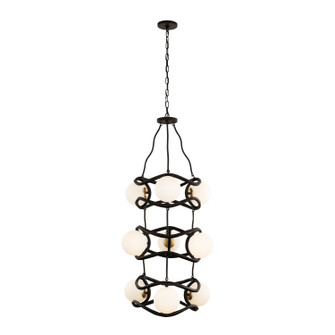 Black Betty Nine Light Foyer Pendant in Carbon/French Gold (137|374F09CBFG)