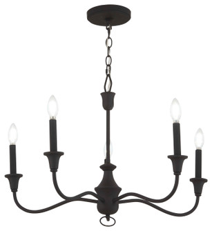 Halifax County Five Light Chandelier in Textured Black (7|6255-076)