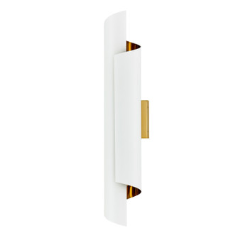 Piaga Two Light Wall Sconce in Matte White and Polished Brass (33|514721PBW)