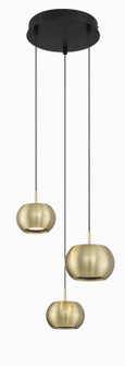 Halo LED Mini Pendant in Coal And Brushed Gold (42|P5473-884-L)