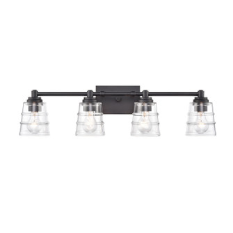 Pulsate Four Light Vanity in Matte Black (45|67983/4)