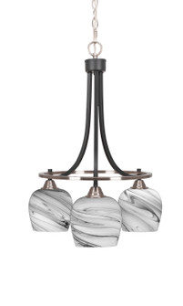 Paramount Three Light Chandelier in Matte Black & Brushed Nickel (200|3413-MBBN-4819)