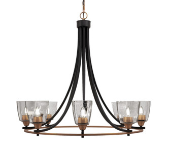 Paramount Eight Light Chandelier in Matte Black & Brass (200|3408-MBBR-461)