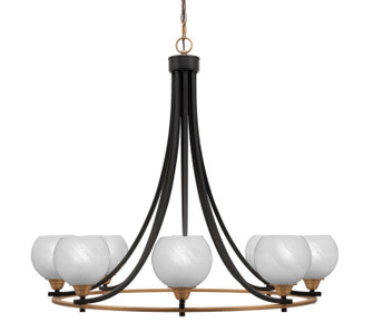 Paramount Eight Light Chandelier in Matte Black & Brass (200|3408-MBBR-4101)