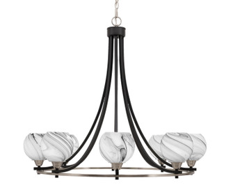 Paramount Eight Light Chandelier in Matte Black & Brushed Nickel (200|3408-MBBN-4109)