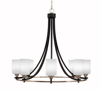 Paramount Eight Light Chandelier in Matte Black & Brushed Nickel (200|3408-MBBN-310)