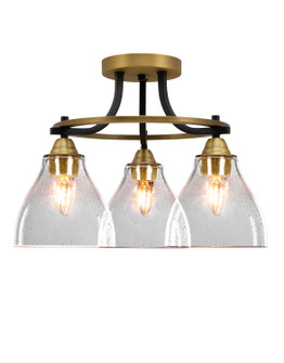 Paramount Three Light Semi-Flush Mount in Matte Black & Brass (200|3417-MBBR-4760)