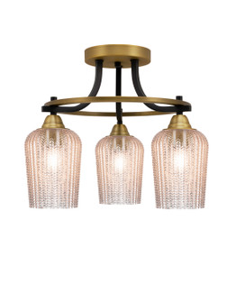 Paramount Three Light Semi-Flush Mount in Matte Black & Brass (200|3417-MBBR-4253)