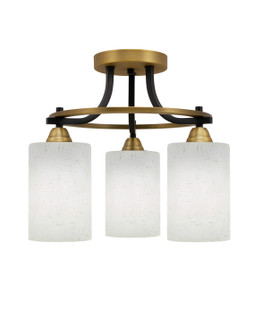 Paramount Three Light Semi-Flush Mount in Matte Black & Brass (200|3417-MBBR-310)