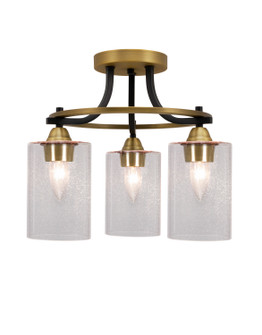 Paramount Three Light Semi-Flush Mount in Matte Black & Brass (200|3417-MBBR-300)