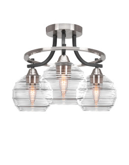 Paramount Three Light Semi-Flush Mount in Matte Black & Brushed Nickel (200|3417-MBBN-5110)