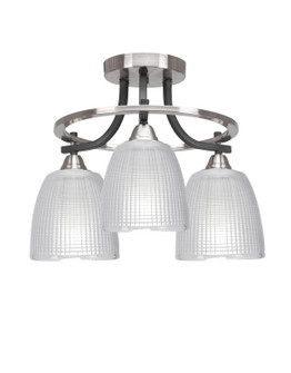 Paramount Three Light Semi-Flush Mount in Matte Black & Brushed Nickel (200|3417-MBBN-500)