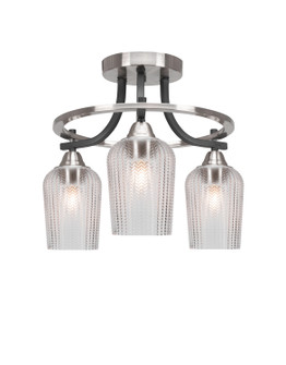 Paramount Three Light Semi-Flush Mount in Matte Black & Brushed Nickel (200|3417-MBBN-4250)