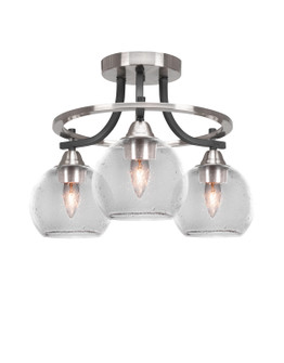 Paramount Three Light Semi-Flush Mount in Matte Black & Brushed Nickel (200|3417-MBBN-4100)