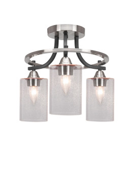 Paramount Three Light Semi-Flush Mount in Matte Black & Brushed Nickel (200|3417-MBBN-300)