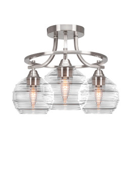 Paramount Three Light Semi-Flush Mount in Brushed Nickel (200|3417-BN-5110)