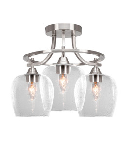 Paramount Three Light Semi-Flush Mount in Brushed Nickel (200|3417-BN-4810)