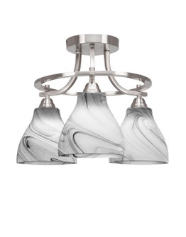 Paramount Three Light Semi-Flush Mount in Brushed Nickel (200|3417-BN-4769)