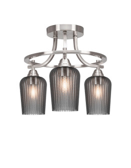 Paramount Three Light Semi-Flush Mount in Brushed Nickel (200|3417-BN-4252)