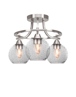 Paramount Three Light Semi-Flush Mount in Brushed Nickel (200|3417-BN-4102)