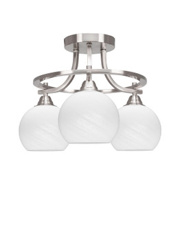 Paramount Three Light Semi-Flush Mount in Brushed Nickel (200|3417-BN-4101)