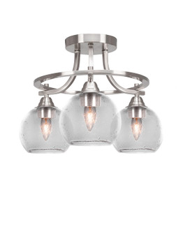 Paramount Three Light Semi-Flush Mount in Brushed Nickel (200|3417-BN-4100)