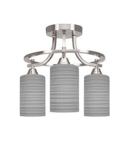 Paramount Three Light Semi-Flush Mount in Brushed Nickel (200|3417-BN-4062)