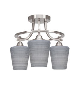 Paramount Three Light Semi-Flush Mount in Brushed Nickel (200|3417-BN-4032)