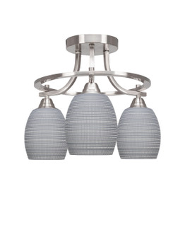 Paramount Three Light Semi-Flush Mount in Brushed Nickel (200|3417-BN-4022)