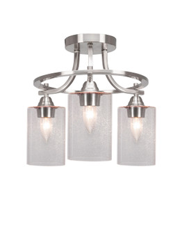 Paramount Three Light Semi-Flush Mount in Brushed Nickel (200|3417-BN-300)