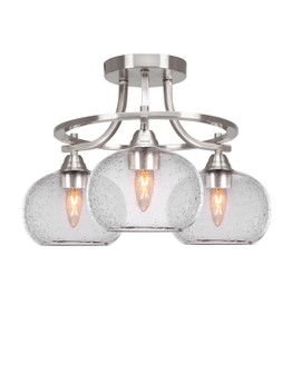 Paramount Three Light Semi-Flush Mount in Brushed Nickel (200|3417-BN-202)