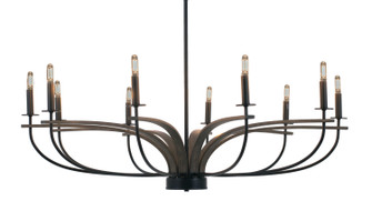 Monterey Ten Light Chandelier in Matte Black & Painted Distressed Wood-look Metal (200|2910-MBDW)