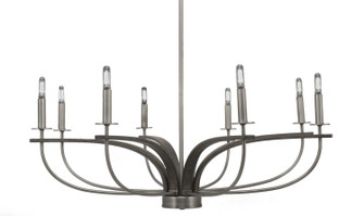 Monterey Eight Light Chandelier in Graphite & Painted Distressed Wood-look Metal (200|2908-GPDW)