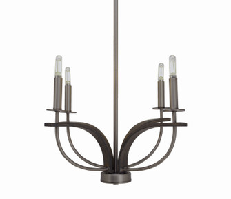 Monterey Four Light Chandelier in Graphite & Painted Distressed Wood-look Metal (200|2904-GPDW)