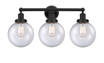 Edison Three Light Bath Vanity in Matte Black (405|616-3W-BK-G204-8)