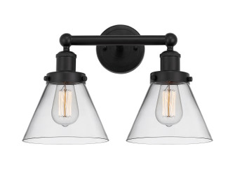 Edison Two Light Bath Vanity in Matte Black (405|616-2W-BK-G42)