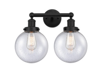Edison Two Light Bath Vanity in Matte Black (405|616-2W-BK-G204-8)