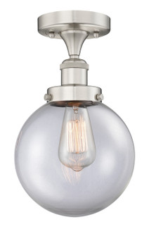 Edison One Light Semi-Flush Mount in Brushed Satin Nickel (405|616-1F-SN-G202-8)