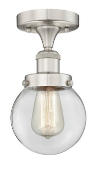 Edison One Light Semi-Flush Mount in Brushed Satin Nickel (405|616-1F-SN-G202-6)