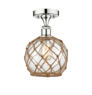 Edison One Light Semi-Flush Mount in Polished Chrome (405|616-1F-PC-G122-8RB)