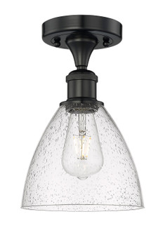 Edison One Light Semi-Flush Mount in Matte Black (405|616-1F-BK-GBD-754)