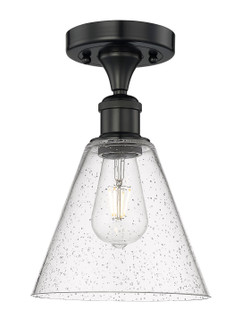 Edison One Light Semi-Flush Mount in Matte Black (405|616-1F-BK-GBC-84)