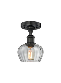 Edison One Light Semi-Flush Mount in Matte Black (405|616-1F-BK-G92)