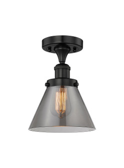 Edison One Light Semi-Flush Mount in Matte Black (405|616-1F-BK-G43)
