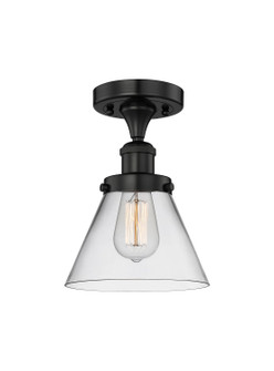 Edison One Light Semi-Flush Mount in Matte Black (405|616-1F-BK-G42)